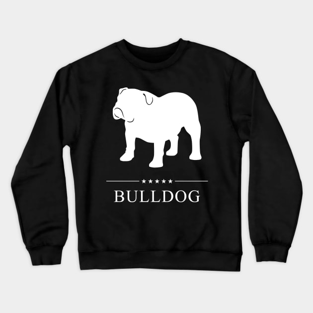 Bulldog Dog White Silhouette Crewneck Sweatshirt by millersye